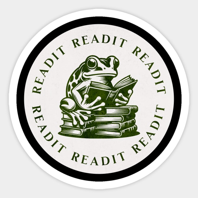 Read It - Frog Reading Books Sticker by LexieLou